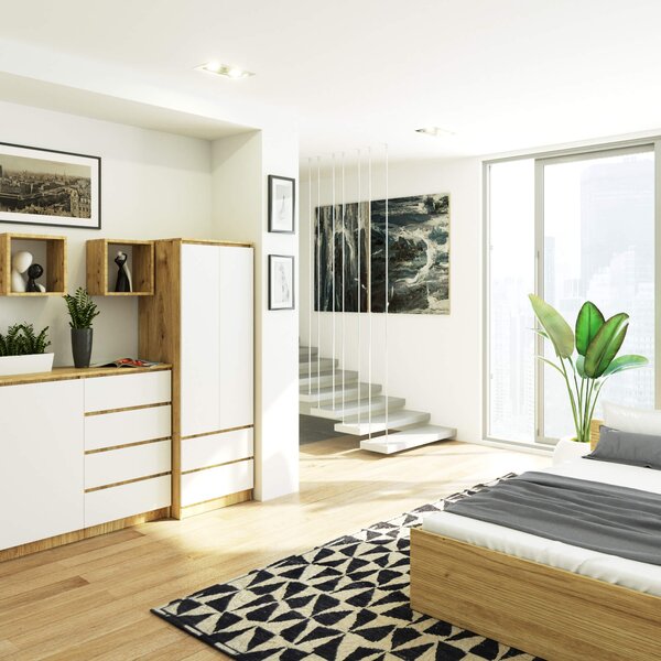 Ak furniture Šatní skříň STAR 60 cm dub artisan/bílá