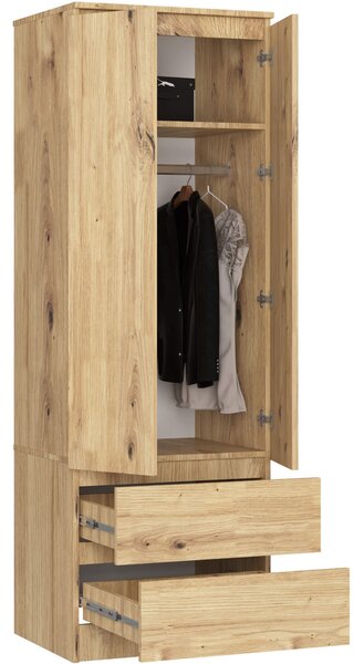 Ak furniture Šatní skříň STAR 60 cm dub artisan