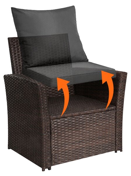 Velaco Ratanový zahradní nábytek Lagos, 4 osoby, hnědý