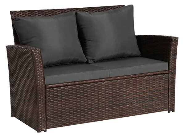 Velaco Ratanový zahradní nábytek Lagos, 4 osoby, hnědý