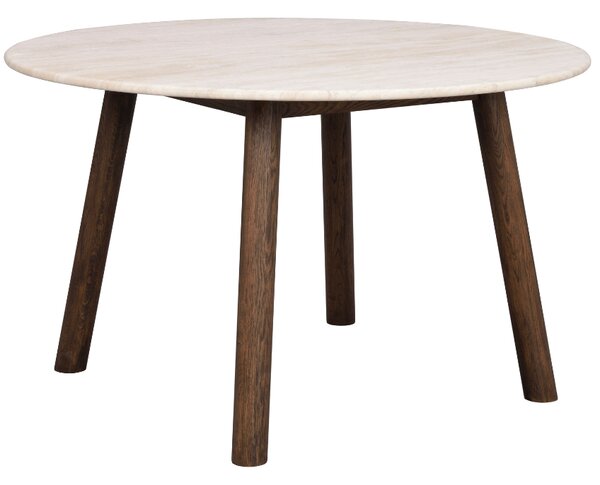 Béžový kamenný jídelní stůl ROWICO TARANSAY 125 cm