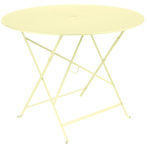 Citronově žlutý kovový skládací stůl Fermob Bistro Ø 96 cm