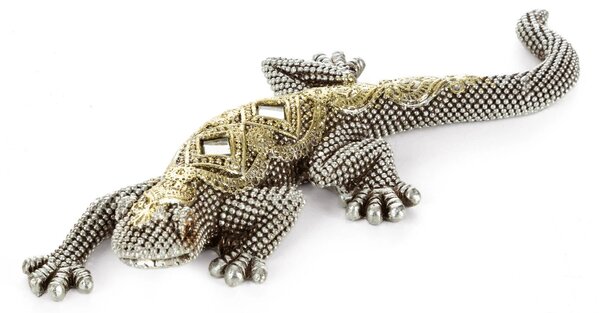 DEKORAČNÍ SOŠKA GATOS 20X8X3 CM STŘÍBRNÁ