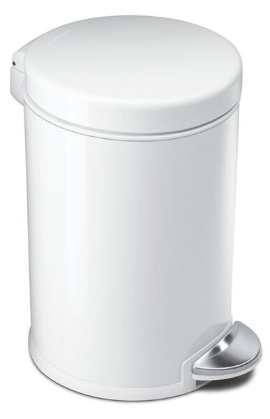 Pedálový odpadkový koš Simplehuman – 4,5 l, kulatý, bílý