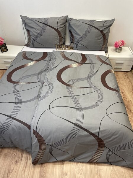 Povlečení bavlněné Gold Ribbon 200x140cm+90x70cm TiaHome