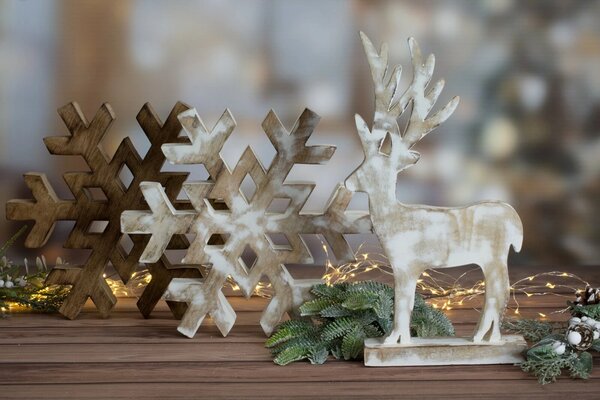 VÁNOČNÍ SOŠKA WOOD AND DEER SADA 2KS 18X5X37 CM VÍCEBAREVNÁ