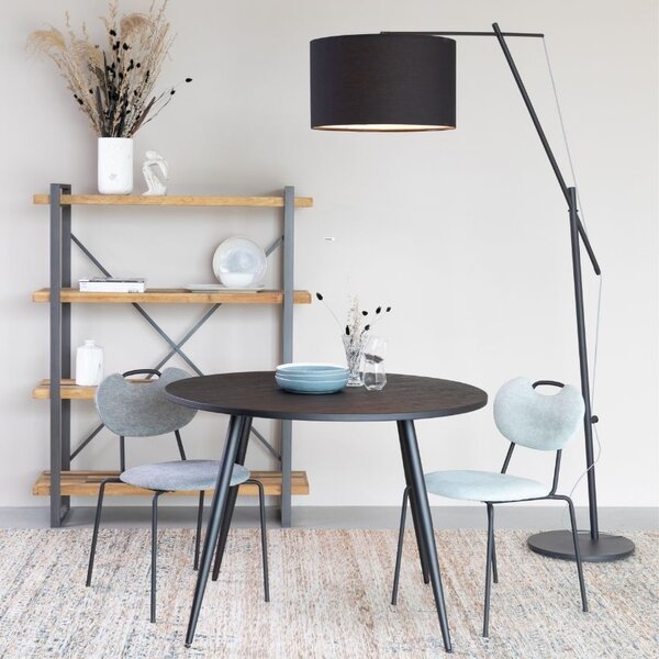 White Label Černá látková stojací lampa WLL TOKIO