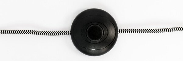 White Label Černá látková stojací lampa WLL TOKIO