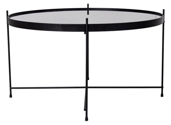 Nordic Living Černý kulatý skleněný konferenční stolek Emeli 70 cm