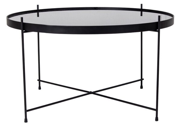 Nordic Living Černý kulatý skleněný konferenční stolek Emeli 70 cm