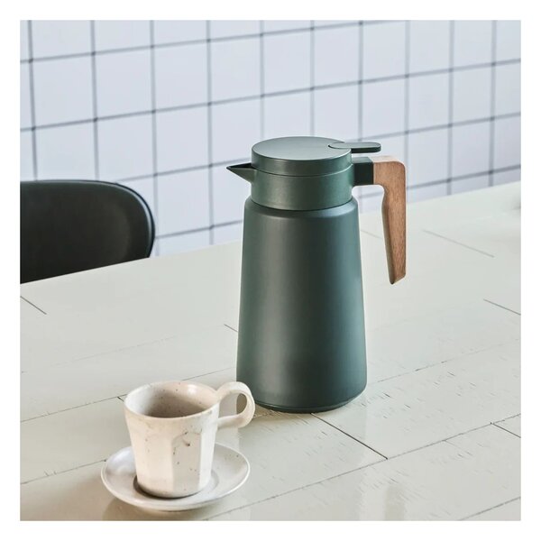 Termoska s dřevěnou rukojetí Cole Dark Green 1,8 l House Doctor