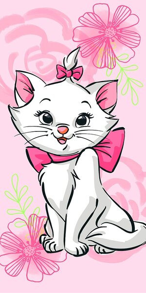Osuška Marie Cat "Pink flower" 70x140 cm