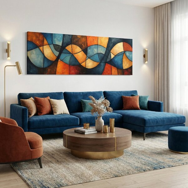 Obraz na plátně - Symbiotické rytmy FeelHappy.cz Velikost obrazu (šířka x výška): 120 x 40 cm