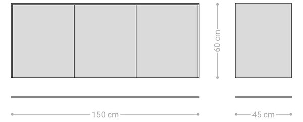 DELIFE Komoda Cuor 150 cm keramika Laminam® Travertino Bianco krémově bílá 3 dvířka závěsná