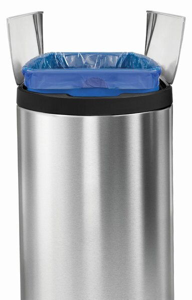 Pedálový odpadkový koš na tříděný odpad, Simplehuman – 40l (20/20), butterfly, matná ocel