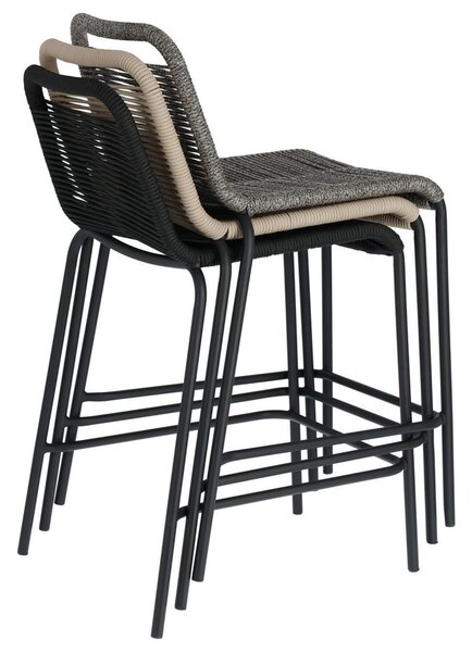 Černá pletená barová židle Kave Home Lambton 62 cm
