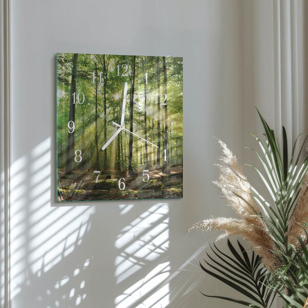 Skleněné hodiny Lesní příroda zskb-30x30-00085770