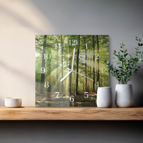 Skleněné hodiny Lesní příroda zskb-30x30-00085770