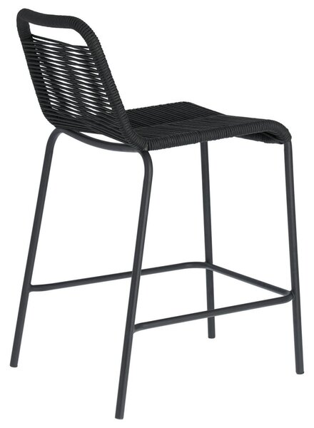 Černá pletená barová židle Kave Home Lambton 62 cm