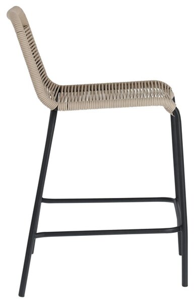 Béžová pletená barová židle Kave Home Lambton 62 cm