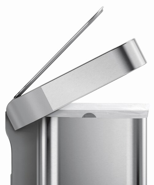 Pedálový odpadkový koš Simplehuman – 45 l, kartáčovaná ocel, FPP, kapsa na sáčky
