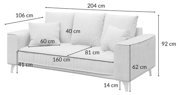 Devichy Pohovka Chloe 204 cm