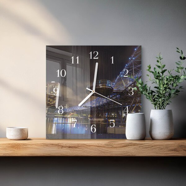 Skleněné hodiny Noc zskb-30x30-00084344