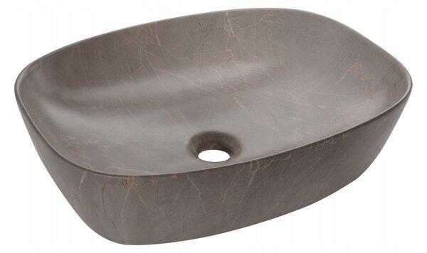 Basaro Gaja, umyvadlo na desku 510×395×140 mm, imitace kamene matná, BAS-U1002