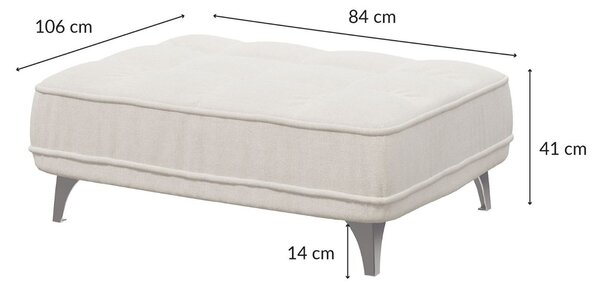 Světle šedá látková podnožka DEVICHY Chloe