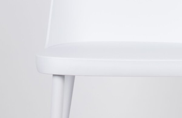 White Label Bílá plastová jídelní židle WLL Pip
