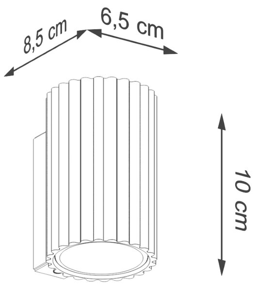 Nástěnné svítidlo Karbon, 1x okrově červené kovové stínítko, (10 cm)