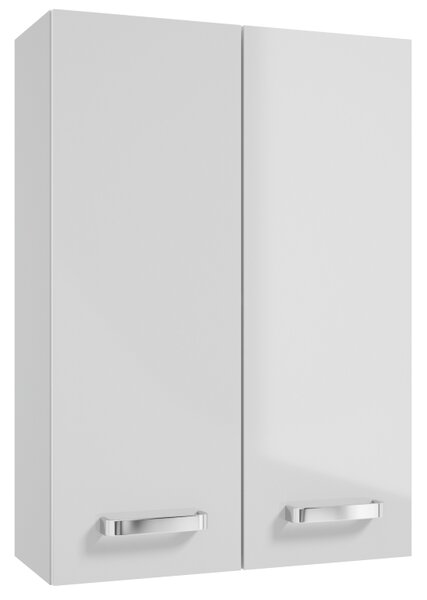 Závěsná koupelnová skříňka 50 cm praktická bílý lesk