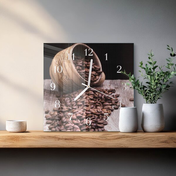 Skleněné hodiny Kávová zrna zskb-30x30-00084823