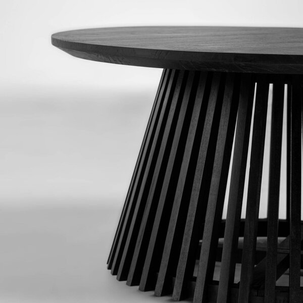 Kave Home Černý dřevěný kulatý konferenční stolek Jeanette 80 cm