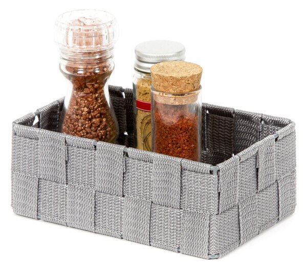 Úložný organizér do zásuvky Compactor TEX - košík M, 18 x 12 x 7 cm, šedý