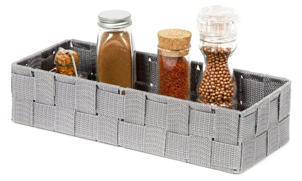 Úložný organizér do zásuvky Compactor TEX - košík L, 30 x 12 x 7 cm, šedý