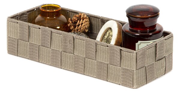Úložný organizér do zásuvky Compactor TEX - košík L, 30 x 12 x 7 cm, Taupe (šedo-béžový)