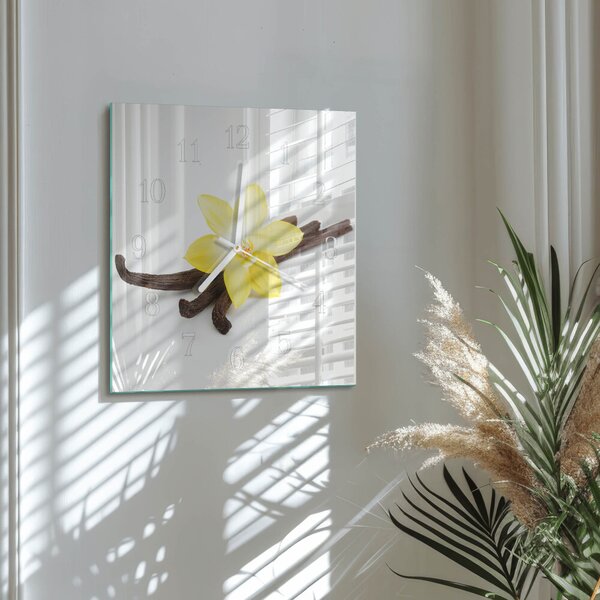 Skleněné hodiny Vanilková orchidej zskb-30x30-00087050