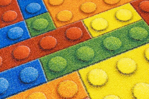 Kobercový ráj Kulatý dětský koberec Kostky Lego Rozměr: průměr 80 cm