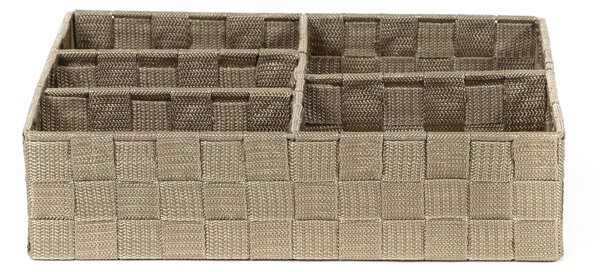 Organizér na prádlo a doplňky Compactor TEX - 5 dílný, 32 x 25 x 8 cm, Taupe (šedo-béžový)