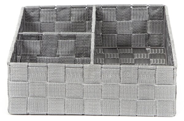Organizér na prádlo a doplňky Compactor TEX - 3 dílný, 32 x 25 x 8 cm, šedý