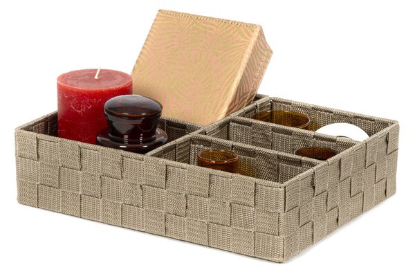 Organizér na prádlo a doplňky Compactor TEX - 5 dílný, 32 x 25 x 8 cm, Taupe (šedo-béžový)