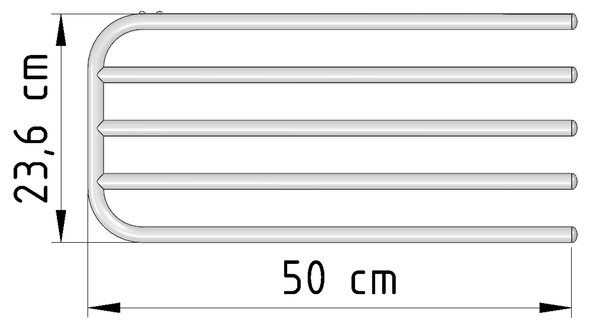 Aqualine Aqualine, Sušák 4 ručníků na topná tělesa, univerzální upínání, délka 50cm, bílá, 25-03-SV450