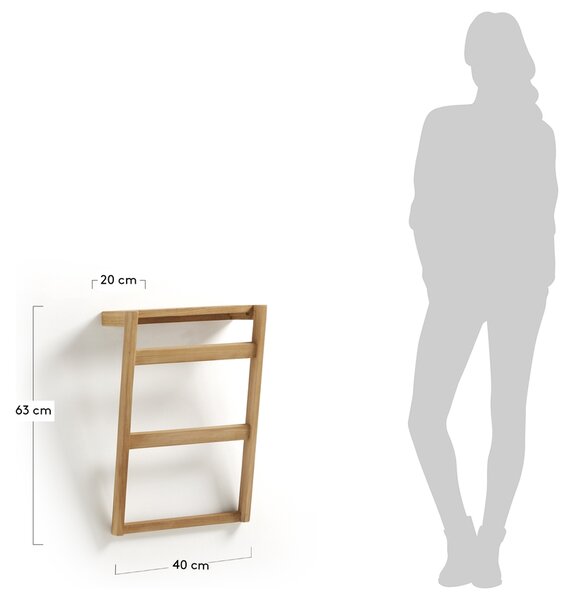 Dřevěný nástěnný věšák na ručníky Kave Home Kuveni