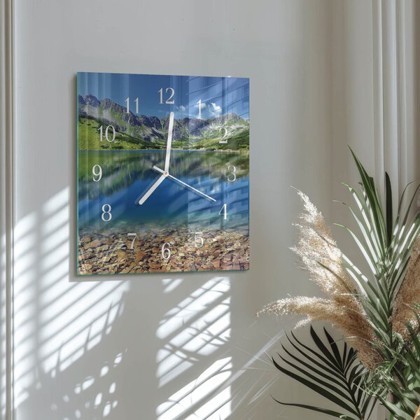 Skleněné hodiny Horské jezero zskb-30x30-00082955