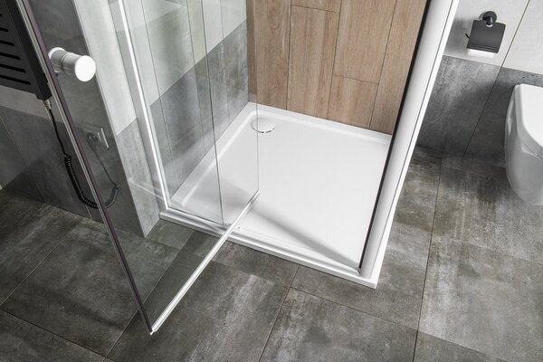 Aqualine Aqualine, AMICO sprchové dveře výklopné 1040-1220x1850mm, čiré sklo, G100