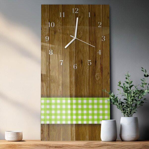Skleněné hodiny vertikální Dřevěný stůl zsppb-30x60-00090472