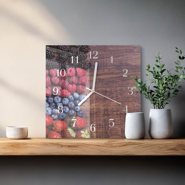 Skleněné hodiny Lesní plody zskb-30x30-00091017