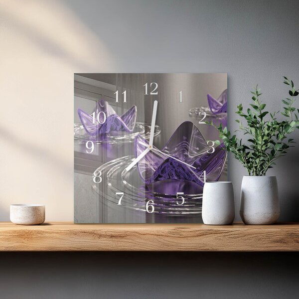 Skleněné hodiny Skleněné květiny zskb-30x30-00081028