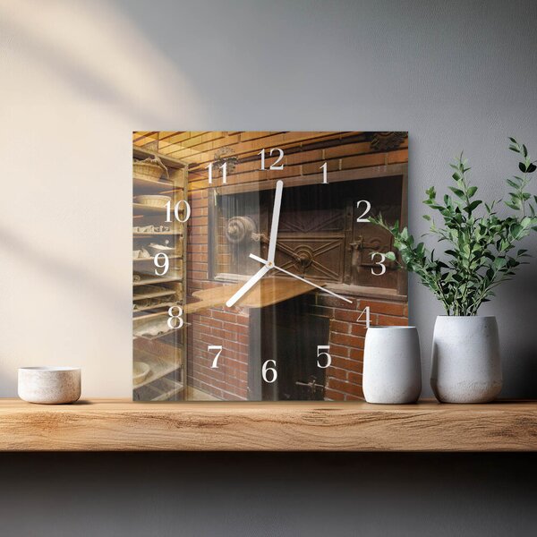 Skleněné hodiny Chlebová pec zskb-30x30-00080318